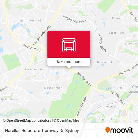Narellan Rd before Tramway Dr map