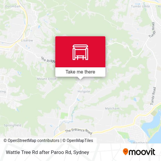 Wattle Tree Rd after Paroo Rd map