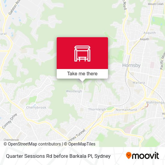 Quarter Sessions Rd before Barkala Pl map