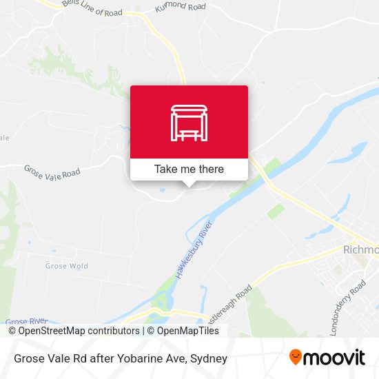 Grose Vale Rd after Yobarine Ave map