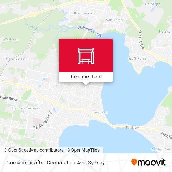 Gorokan Dr after Goobarabah Ave map