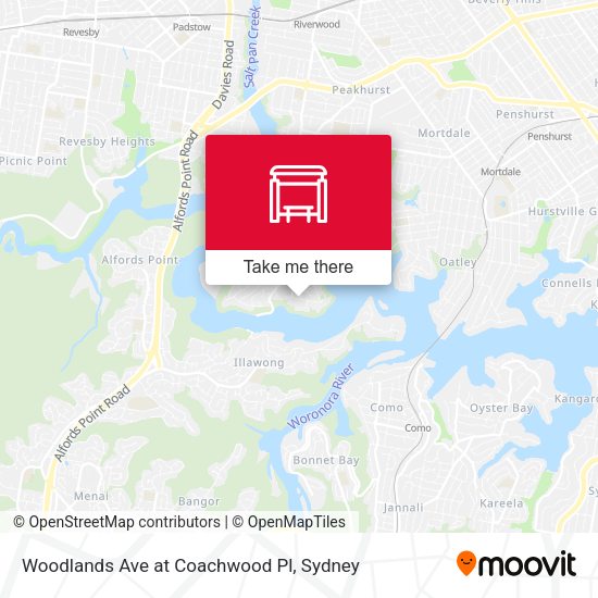 Woodlands Ave at Coachwood Pl map
