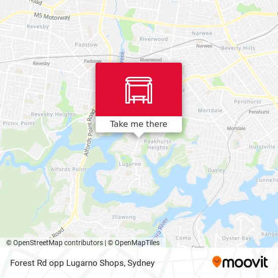 Forest Rd opp Lugarno Shops map