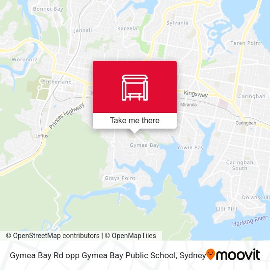 Gymea Bay Rd opp Gymea Bay Public School map