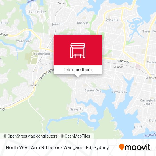 North West Arm Rd before Wanganui Rd map
