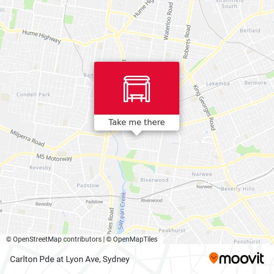 Carlton Pde at Lyon Ave map
