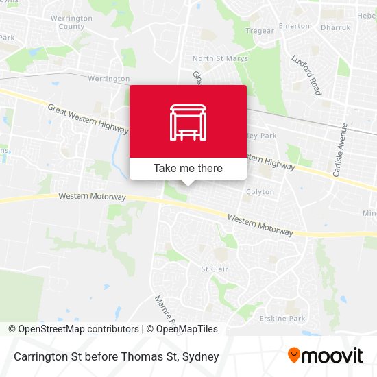 Carrington St before Thomas St map