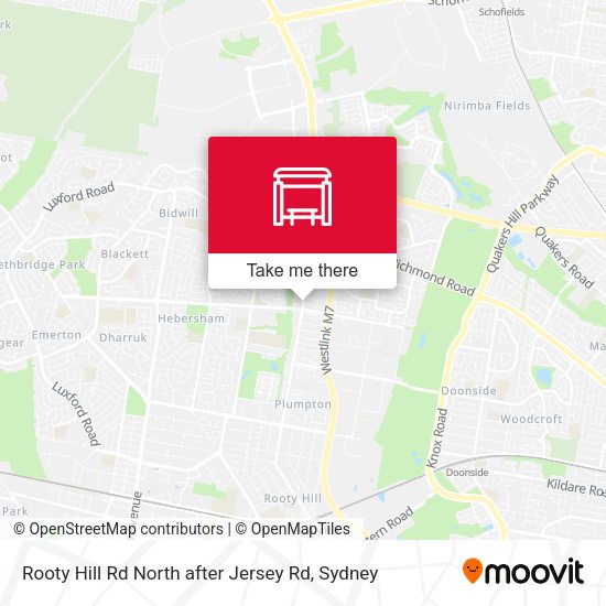 Rooty Hill Rd North after Jersey Rd map