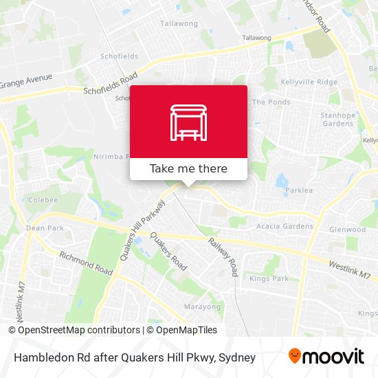 Hambledon Rd after Quakers Hill Pkwy map