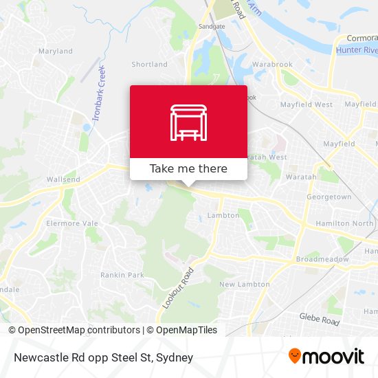 Newcastle Rd opp Steel St map