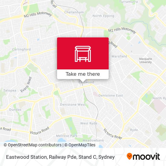 Mapa Eastwood Station, Railway Pde, Stand C