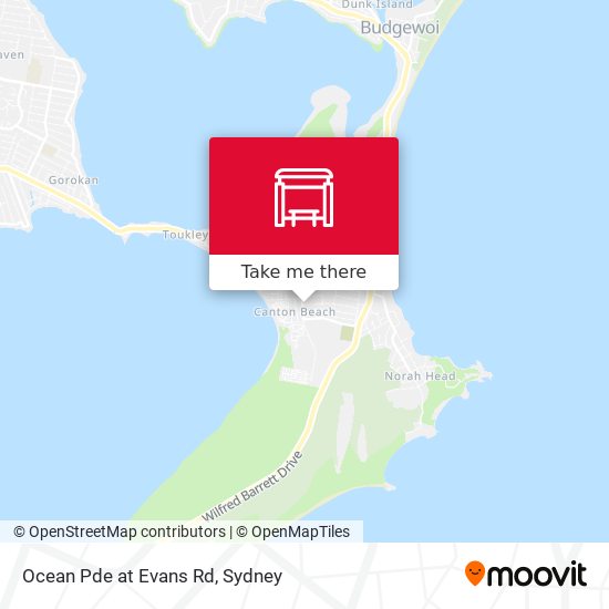 Ocean Pde at Evans Rd map
