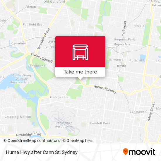 Hume Hwy after Cann St map