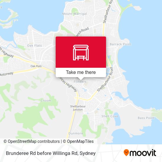 Brunderee Rd before Willinga Rd map