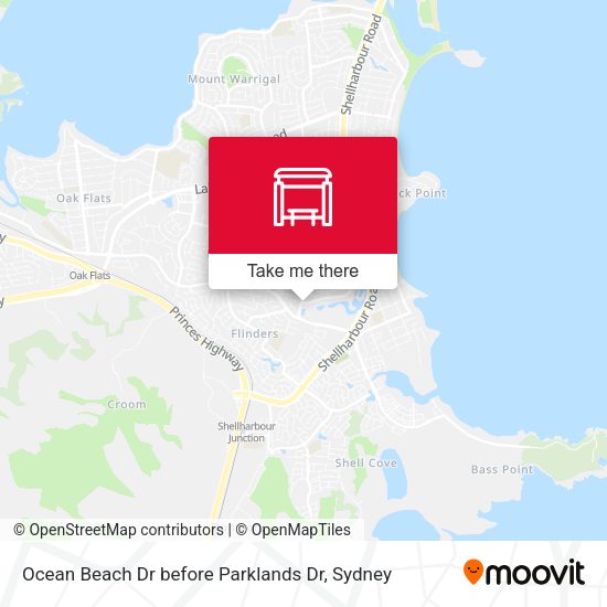 Ocean Beach Dr before Parklands Dr map