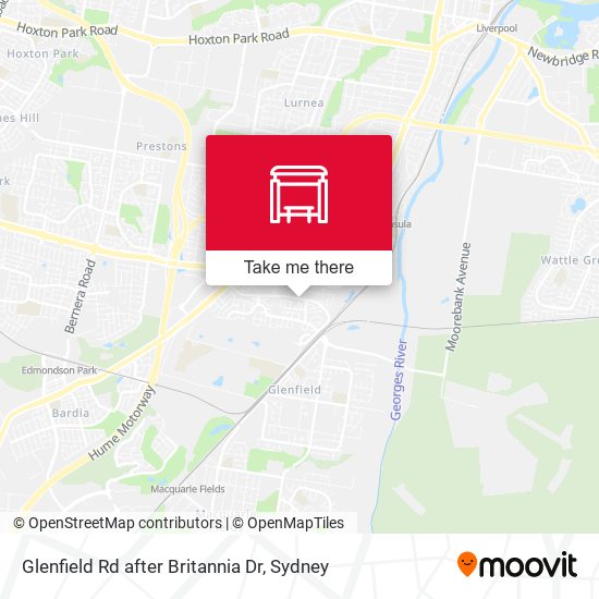 Glenfield Rd after Britannia Dr map