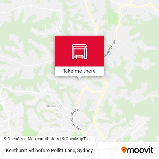 Kenthurst Rd before Pellitt Lane map