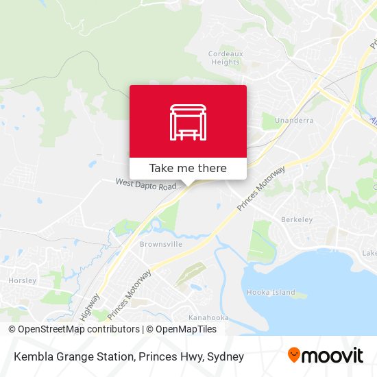 Kembla Grange Station, Princes Hwy map