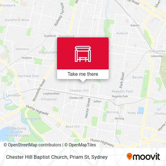 Chester Hill Baptist Church, Priam St map