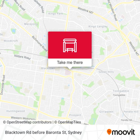 Blacktown Rd before Baronta St map