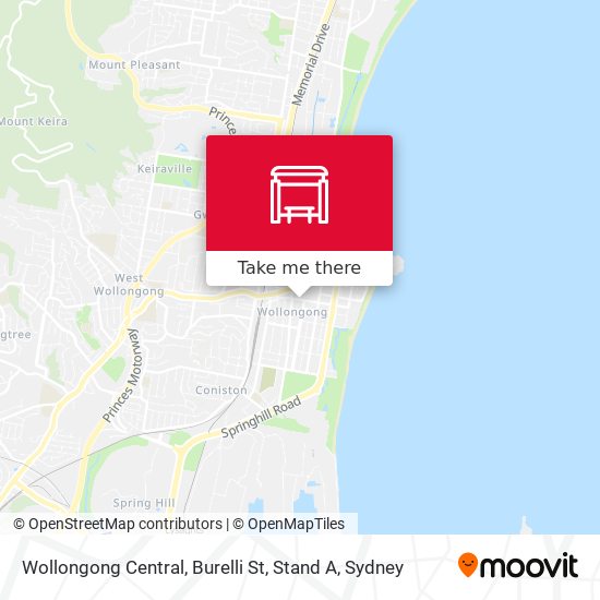 Wollongong Central, Burelli St, Stand A map