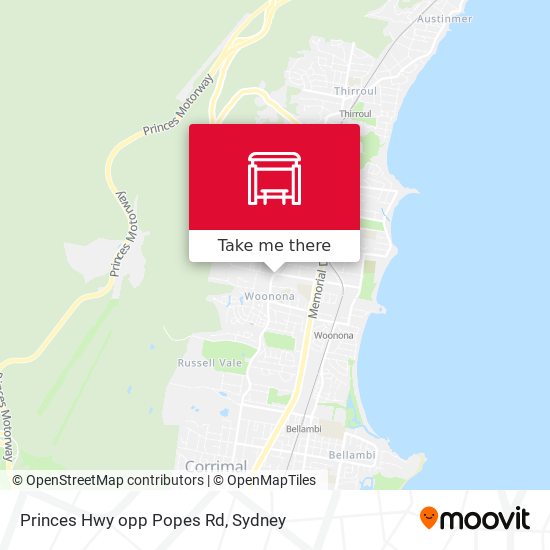 Princes Hwy opp Popes Rd map