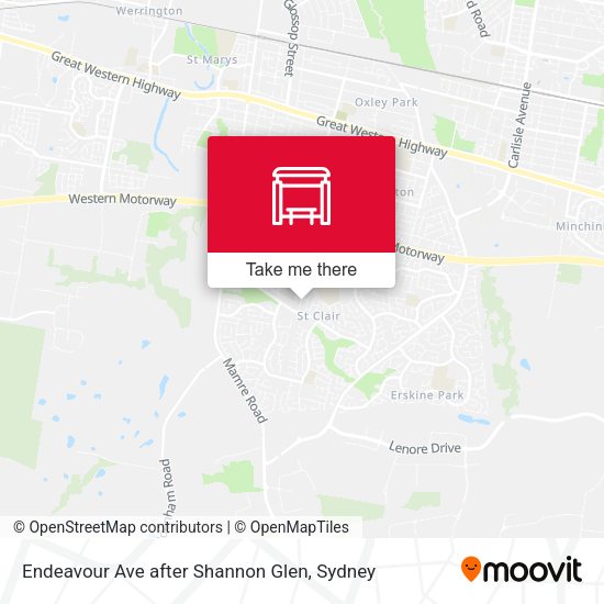 Endeavour Ave after Shannon Glen map