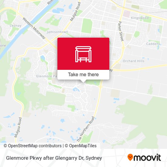 Glenmore Pkwy after Glengarry Dr map