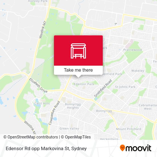 Edensor Rd opp Markovina St map