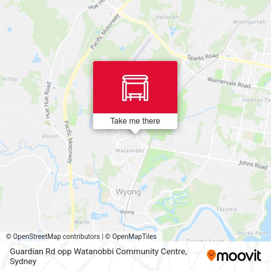 Guardian Rd opp Watanobbi Community Centre map