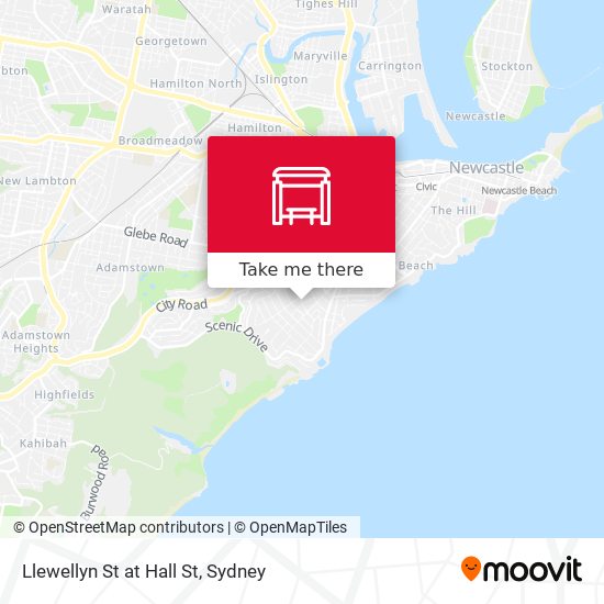 Llewellyn St at Hall St map