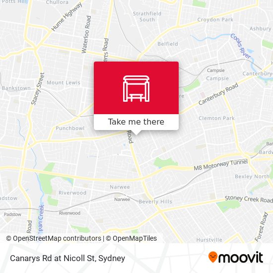 Canarys Rd at Nicoll St map