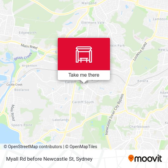 Myall Rd before Newcastle St map