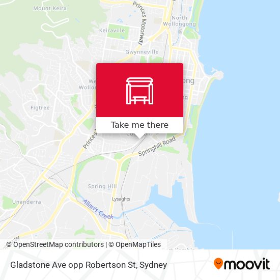 Gladstone Ave opp Robertson St map
