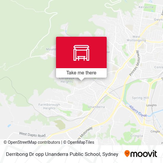 Derribong Dr opp Unanderra Public School map