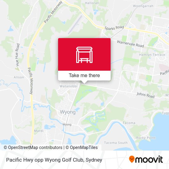 Pacific Hwy opp Wyong Golf Club map