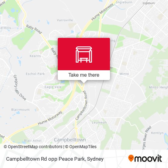 Campbelltown Rd opp Peace Park map