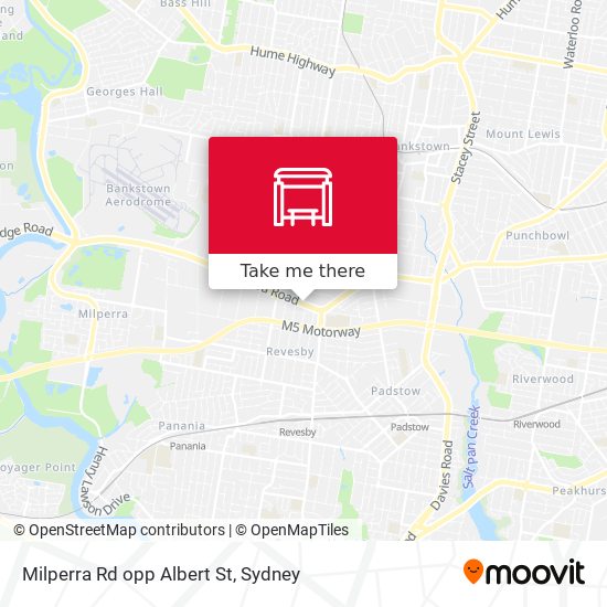 Milperra Rd opp Albert St map