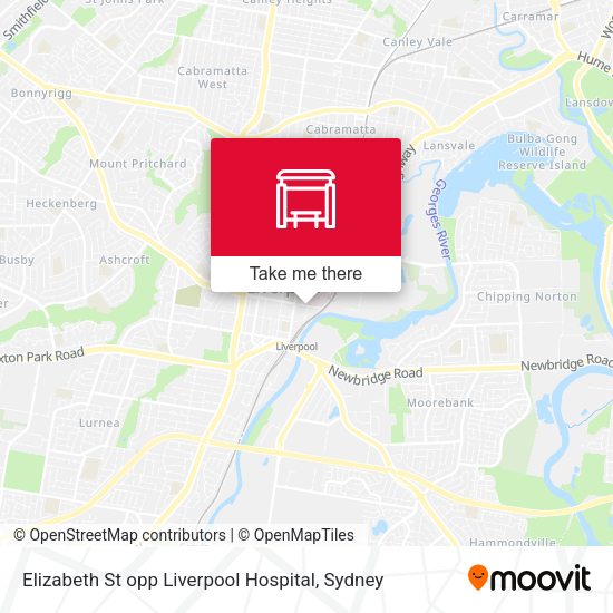 Elizabeth St opp Liverpool Hospital map