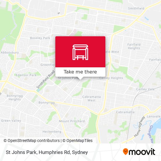 St Johns Park, Humphries Rd map