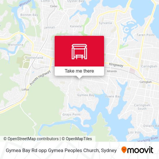 Gymea Bay Rd opp Gymea Peoples Church map