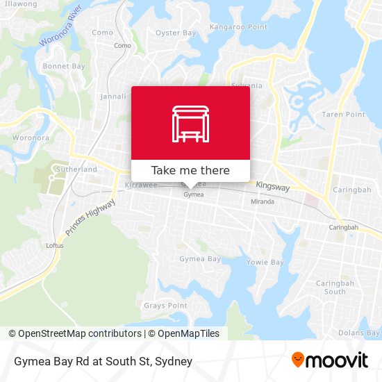 Mapa Gymea Bay Rd at South St