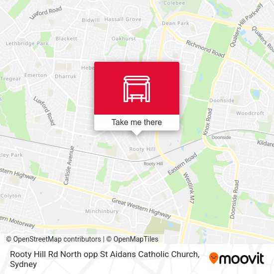 Rooty Hill Rd North opp St Aidans Catholic Church map