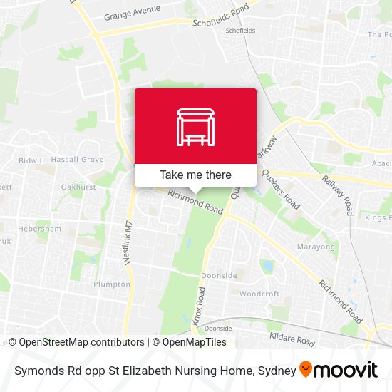 Symonds Rd opp St Elizabeth Nursing Home map