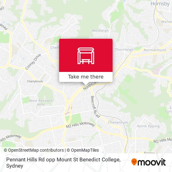 Mapa Pennant Hills Rd opp Mount St Benedict College
