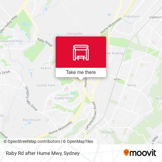 Raby Rd after Hume Mwy map