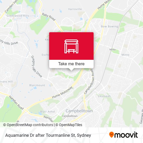 Aquamarine Dr after Tourmanline St map