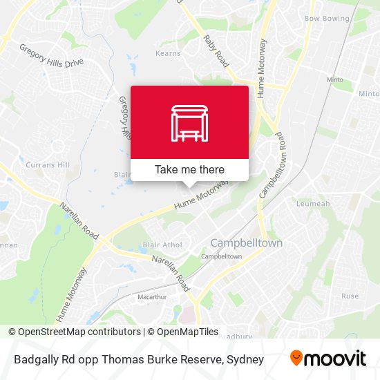 Badgally Rd opp Thomas Burke Reserve map