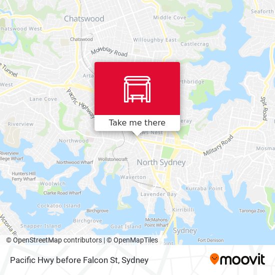 Pacific Hwy before Falcon St map