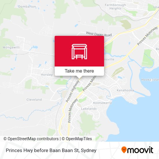 Princes Hwy before Baan Baan St map